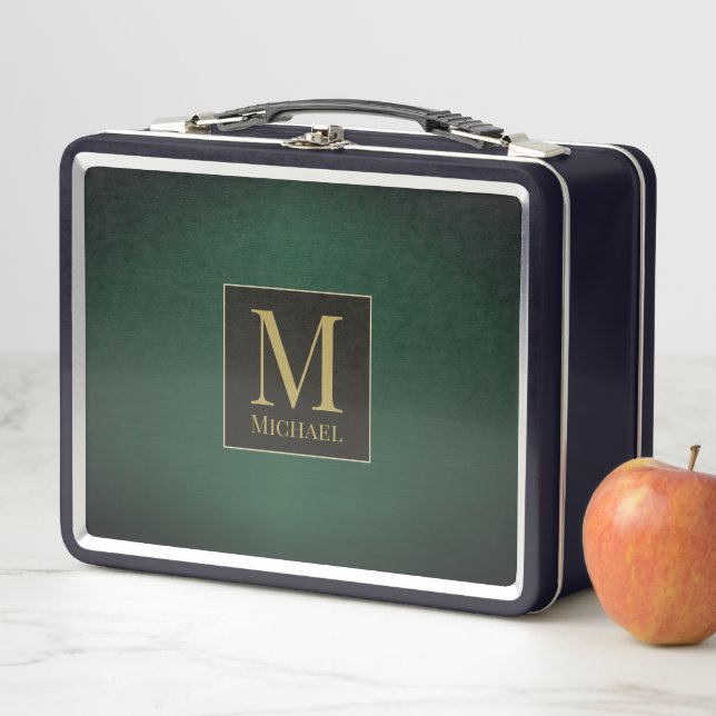 Green Metallic Metal Lunch Box (In Situ)