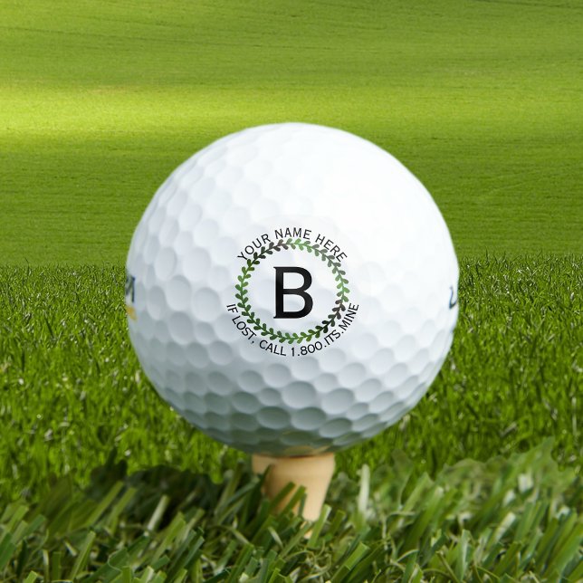 Green Metallic Wreath Logo Design • Custom Golf Balls (Creator Uploaded)