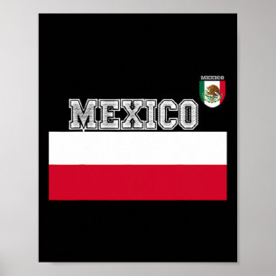 Green Mexican Soccer Jersey Flag Footbyll Kits Byl Poster
