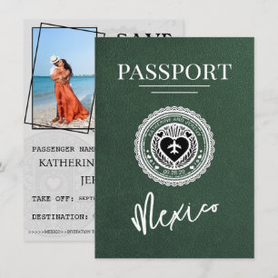 Green Mexico Passport Save The Date