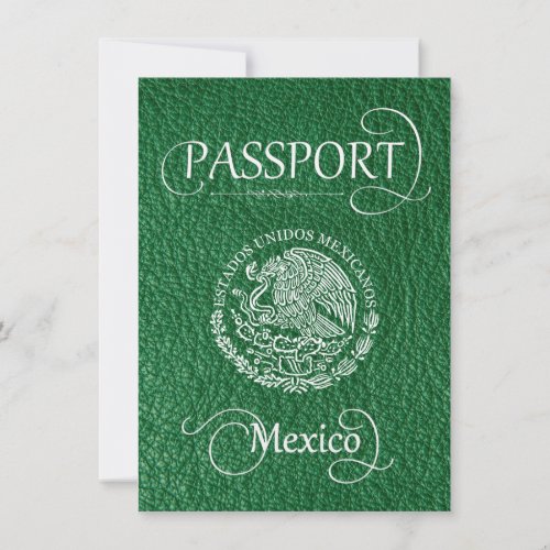 Green Mexico Passport Save the Date Card