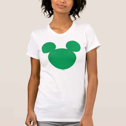 Green Mickey Mouse Head Icon  St Patricks Day T_Shirt