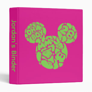 Green Mickey Mouse Liquid Icon 3 Ring Binder