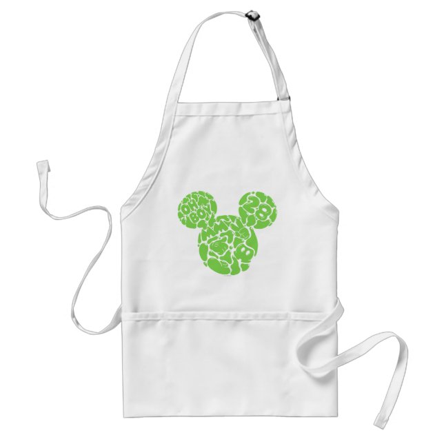 Green Mickey Mouse Liquid Icon Adult Apron (Front)