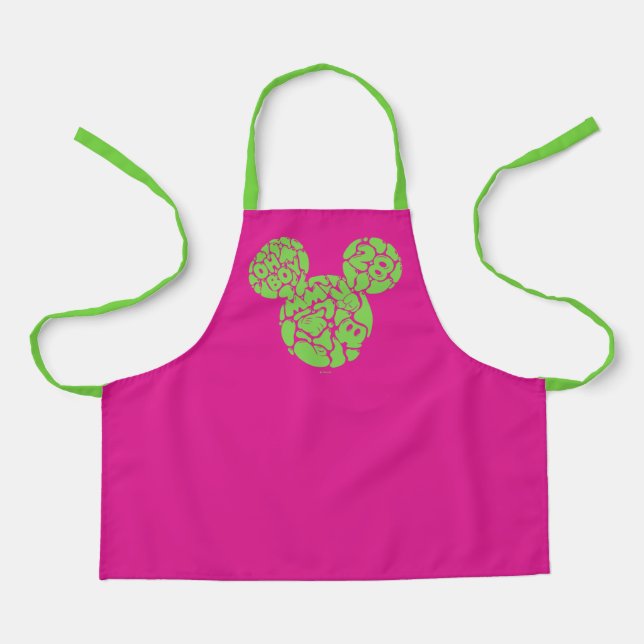 Green Mickey Mouse Liquid Icon Apron (Front)