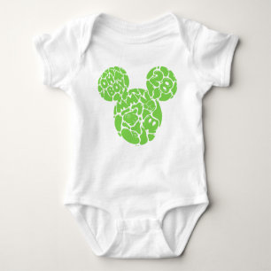 Green Mickey Mouse Liquid Icon Baby Bodysuit