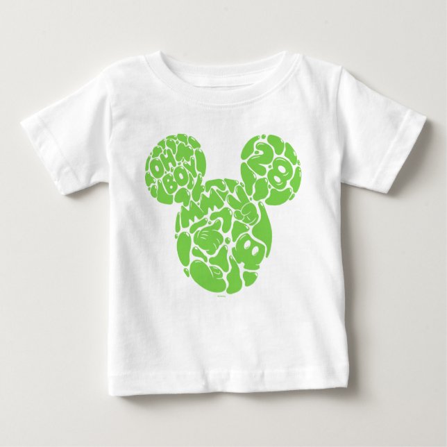 Green Mickey Mouse Liquid Icon Baby T-Shirt (Front)