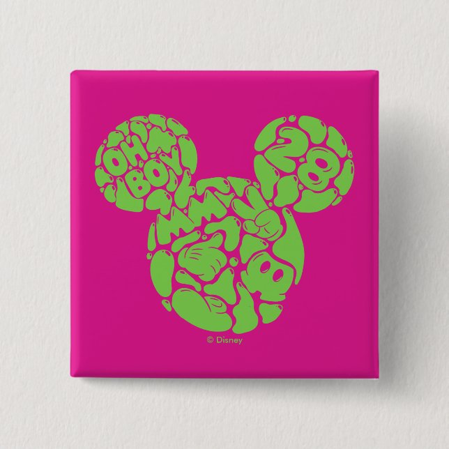 Green Mickey Mouse Liquid Icon Button (Front)