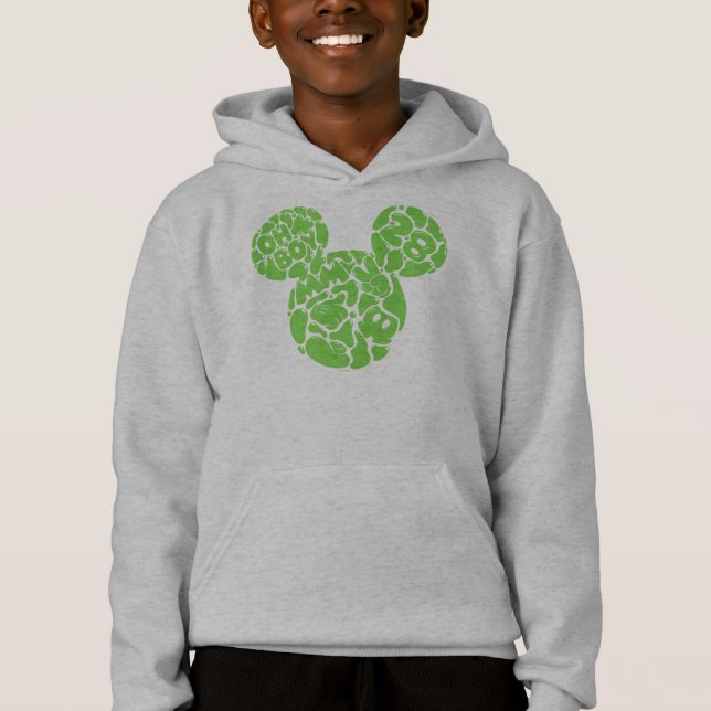 Green Mickey Mouse Liquid Icon Hoodie (Front)