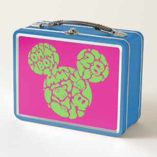 Green Mickey Mouse Liquid Icon Metal Lunch Box