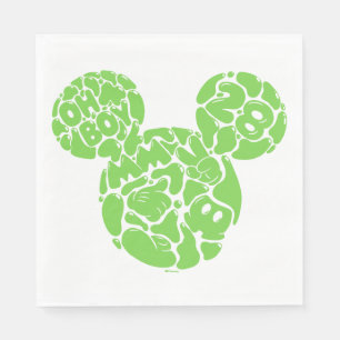 Green Mickey Mouse Liquid Icon Napkins