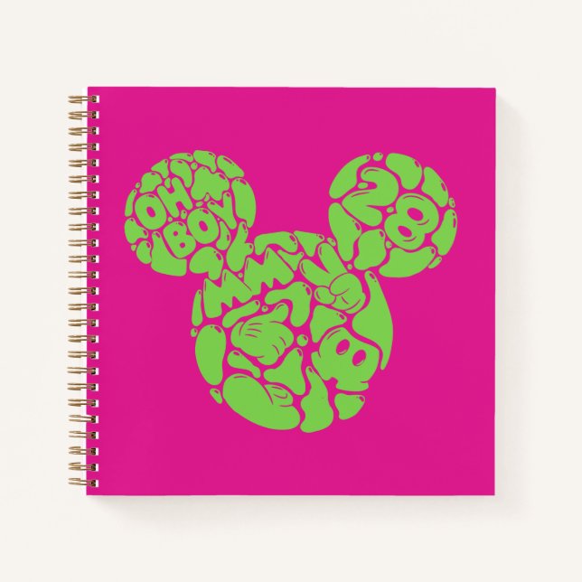 Green Mickey Mouse Liquid Icon Notebook (Front)