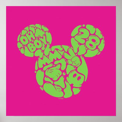 Green Mickey Mouse Liquid Icon Poster