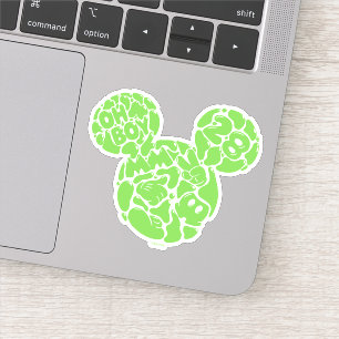 Green Mickey Mouse Liquid Icon Sticker