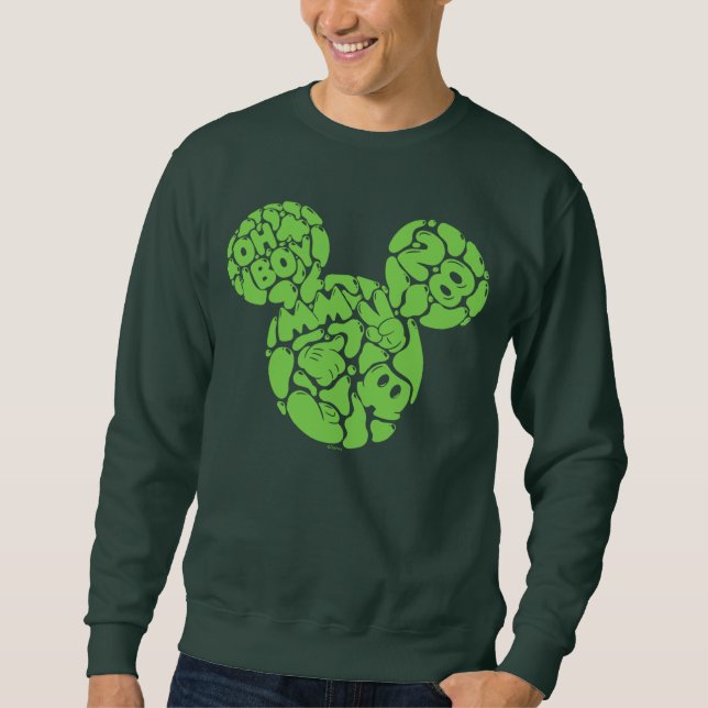 Green Mickey Mouse Liquid Icon Sweatshirt (Front)