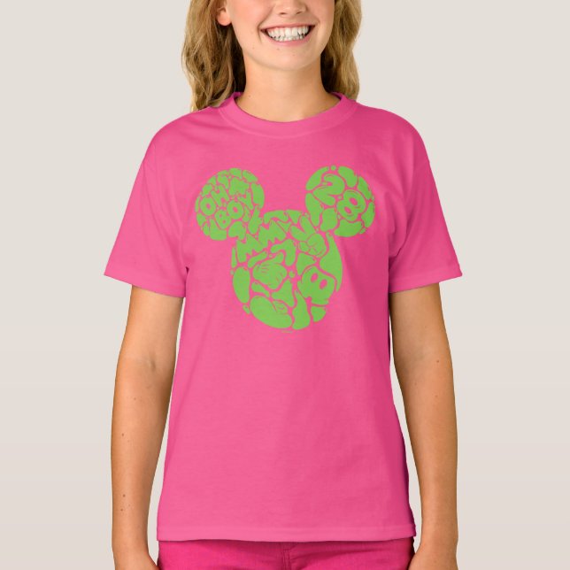 Green Mickey Mouse Liquid Icon T-Shirt (Front)