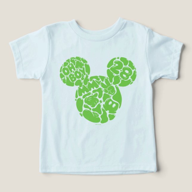 Green Mickey Mouse Liquid Icon Toddler T-shirt (Design Front)