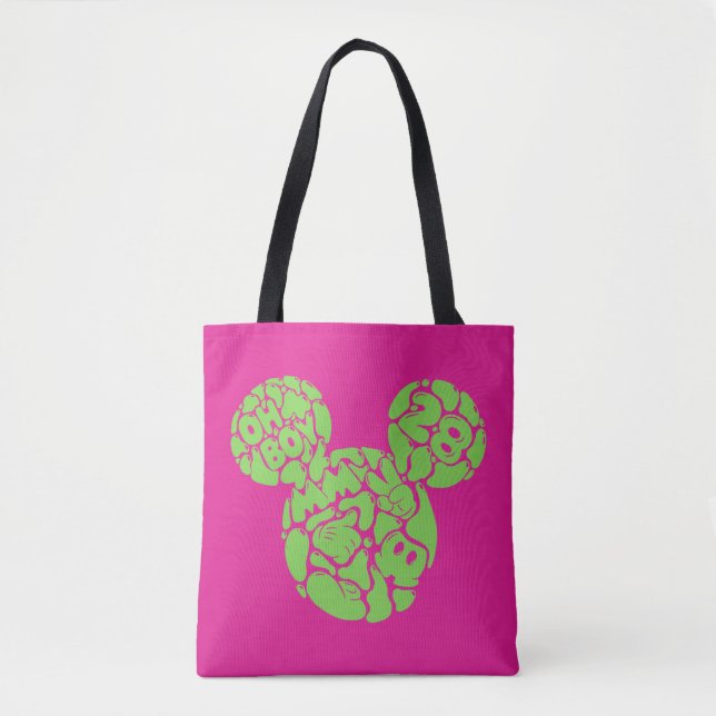 Green Mickey Mouse Liquid Icon Tote Bag (Front)