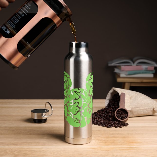 Green Mickey Mouse Liquid Icon Water Bottle (Coffee)