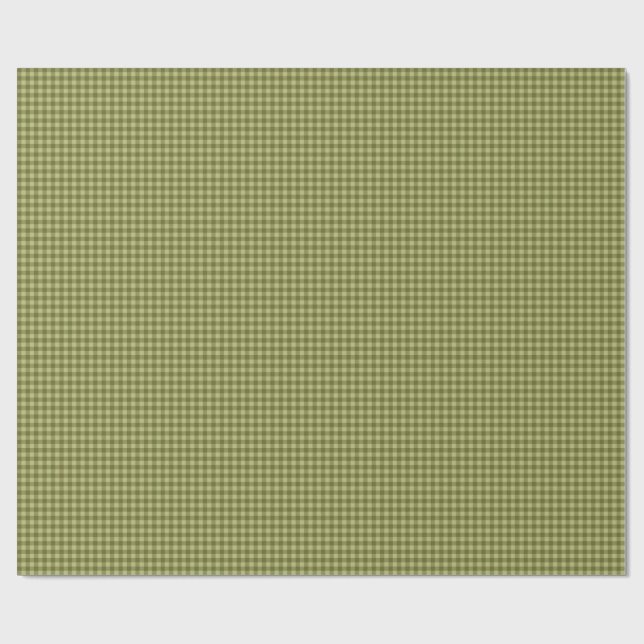 Green micro gingham plaid pattern gift wrap (Flat)