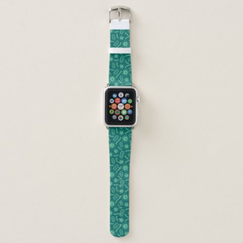 Green Microbes Pattern Apple Watch Band