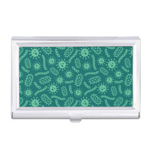 Green Microbes Pattern Business Card Case