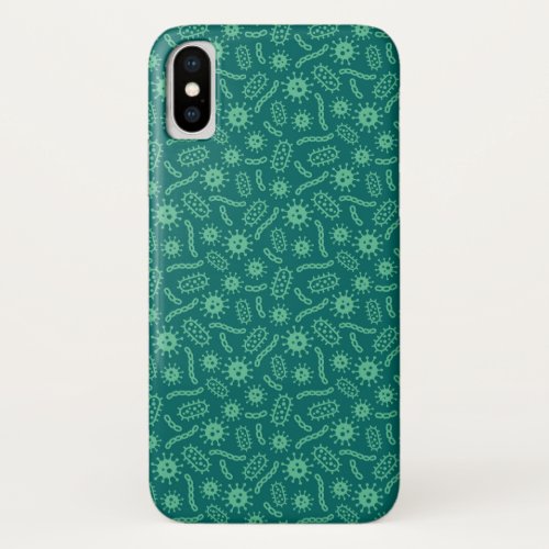 Green Microbes Pattern iPhone XS Case