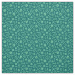 Green Microbes Pattern Fabric