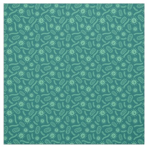Green Microbes Pattern Fabric