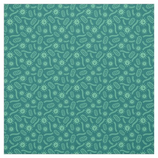 Green Microbes Pattern Fabric