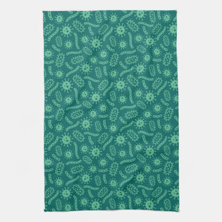 Green Microbes Pattern Kitchen Towel