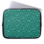 Green Microbes Pattern Laptop Sleeve
