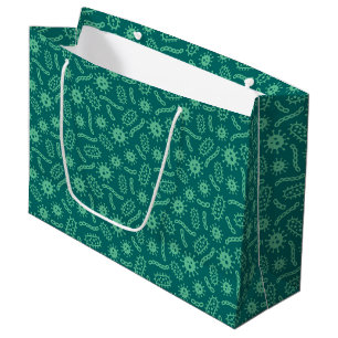 Green Microbes Pattern Large Gift Bag