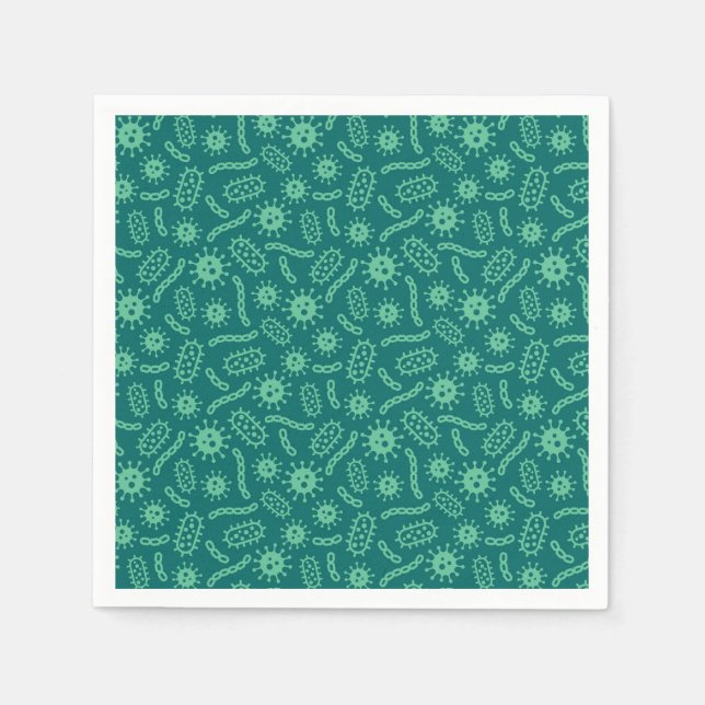 Green Microbes Pattern Napkins (Front)