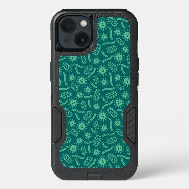 Green Microbes Pattern Otterbox iPhone Case (Back)