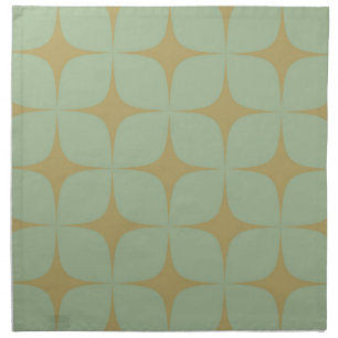 Green Mid Century Modern Elegant Geometric Boho Cloth Napkin