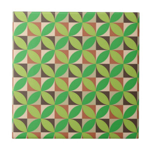  Green mid century modern  geometric pattern  Ceramic Tile