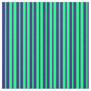 Green & Midnight Blue Lines Fabric