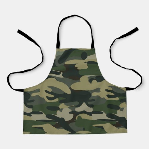 Green Military Camouflage Pattern Apron