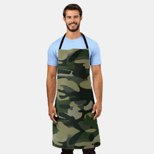 Green Military Camouflage Pattern Apron