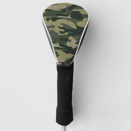 Green Military Camouflage Pattern Golf Head Cover