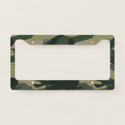 Green Military Camouflage Pattern License Plate Frame