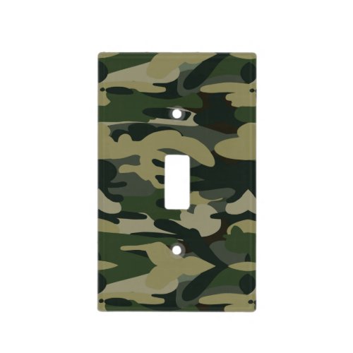 Green Military Camouflage Pattern Light Switch Cover