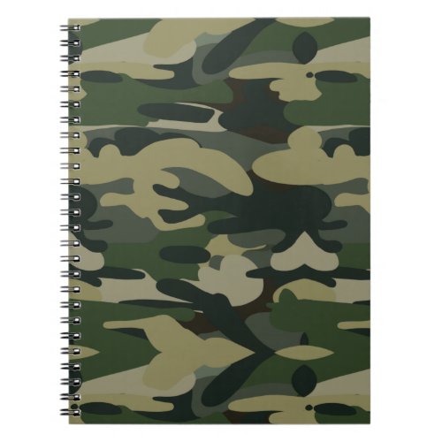 Green Military Camouflage Pattern Notebook