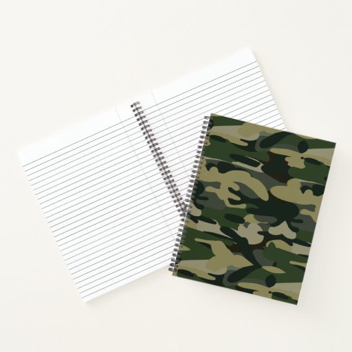 Green Military Camouflage Pattern Notebook