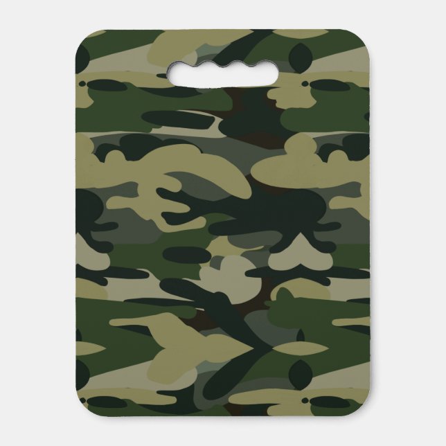 Green Military Camouflage Pattern Seat Cushion (Front Vertical)