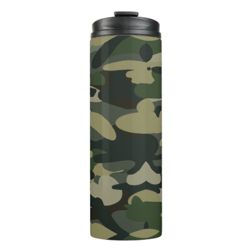 Green Military Camouflage Pattern Thermal Tumbler