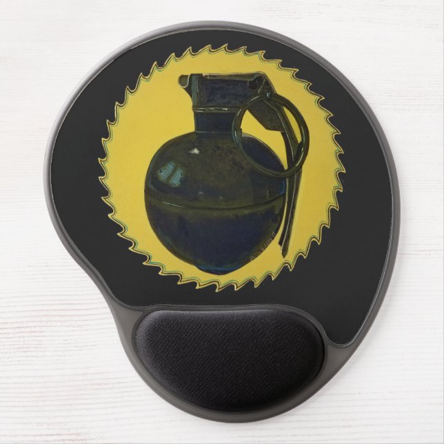 Green Military Grenade Gel Mouse Pad (Front)