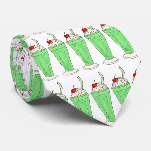 Green Milkshake Saint St Patricks Day Shake Tie