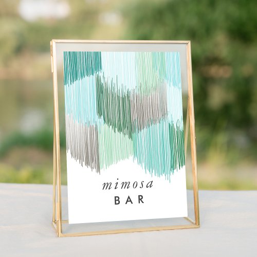 Green Mimosa Bar Fringe Bachelorette Table Sign